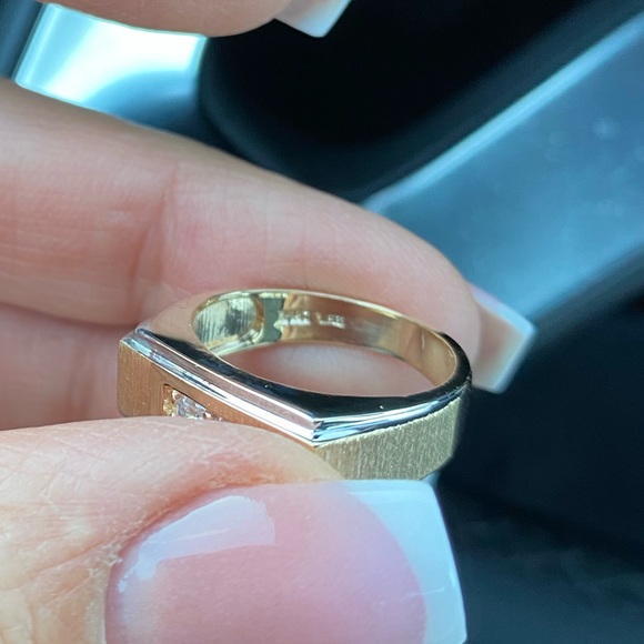 8mm Mens Engagement Ring Solid 14k Yellow Gold - Picture 6 of 15